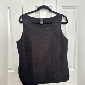 Ann Taylor Elegant Black Textured Tank Top